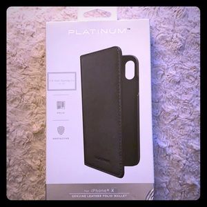 Genuine Leather Folio Wallet for iPhone X